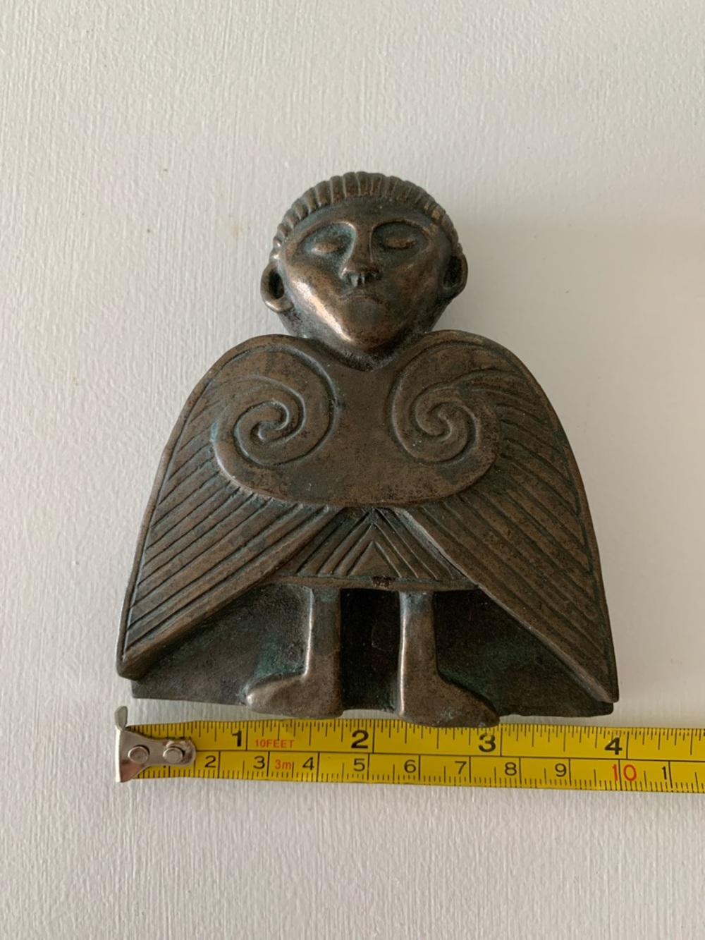 Bronze Angel Wall Accent Sculpture - Dark Bronze Finish - Picture 4 of 5